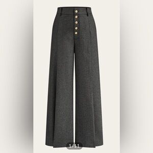 Commense high waisted button front wide leg pants